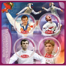 Stamps Sport World champions in fencing on rapiers