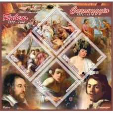 Stamps Art Caravaggio and Rubens
