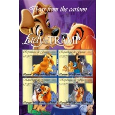 Stamps Cartoon Lady and Tramp Set 8 sheets