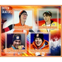 Stamps Sport Speed Skating Dutch athletes Set 8 sheets