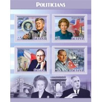 Stamps politicians Churchill Stalin de Gaulle  Set 8 sheets