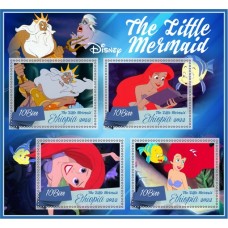 Stamps Cartoon Walt Disney Little Mermaid Set 8 sheets
