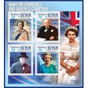 Stamps Winston Churchill and Elizabeth II Set 2 sheets