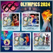 Stamps Olympic Games in Paris 2024 Rowing , Cycling , Boxing Set 8 sheets
