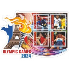 Stamps Olympic Games in Paris 2024 Boxing Wrestling Table tennis Set 8 sheets