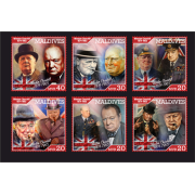Stamps Cartoon Winston Churchill Set 6 stamps