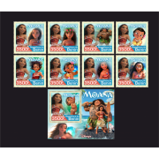 Stamps Cartoon Walt Disney Set 1block 8stamps