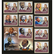 Stamps Martin Luther King  Set 1 block 8 stamps 