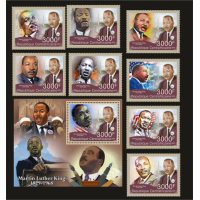 Stamps Martin Luther King  Set 1 block 8 stamps 