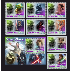 Stamps Cinema Star Wars Set 1block 8stamps