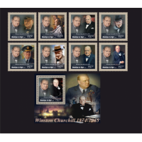 Stamps Sir Winston Churchill Set 1block 8stamps