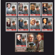 Stamps Churchill and Roosevelt  Set 1 block 8 stamps