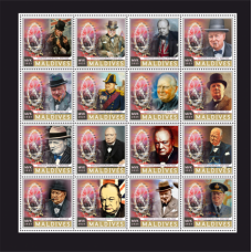 Stamps Sir Winston Churchill Set 16 stamps