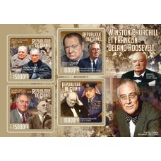 Stamps Churchill and Roosevelt  Set 2 sheets