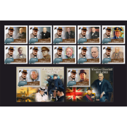 Stamps Sir Winston Churchill Set 2 blocks 8 stamps