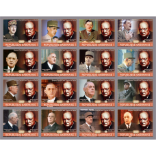 Stamps Churchill and Charles de Gaulle Set 16 stamps