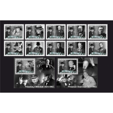Stamps Sir Winston Churchill Set 2 blocks 8 stamps