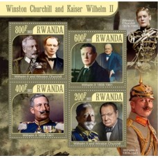 Stamps Churchill and Kaiser Wilhelm II  Set 2 sheets
