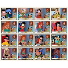 Stamps Cartoon Walt Disney Set 16 stamps