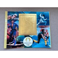 Stamps Olympic Games in Paris 2024 Foil. Gold. Set 8 sheets