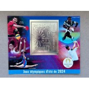 Stamps Olympic Games in Paris 2024 Foil. Silver. Set 8 sheets