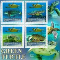 Stamps Fauna Sea Turtles Set 8 sheets