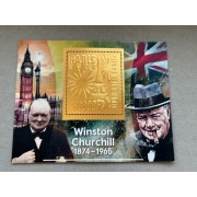 Stamps Sir Winston Churchill Foil. Bronze. Set 8 sheets