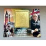 Stamps Sir Winston Churchill Foil. Gold. Set 8 sheets