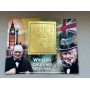 Stamps Sir Winston Churchill Foil. Gold. Set 8 sheets