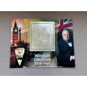 Stamps Sir Winston Churchill Foil. Silver. Set 8 sheets