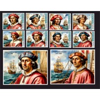 Stamps Christopher Columbus Set 2 blocs 8 stamps Stamps Christopher Columbus Set 2 blocs 8 stamps