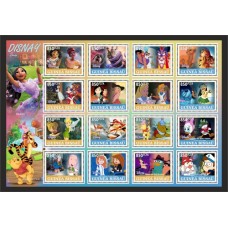 Stamps Cartoon Walt Disney Set 16 stamps