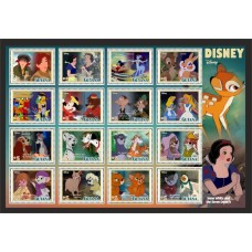 Stamps Cartoon Walt Disney Set 16 stamps