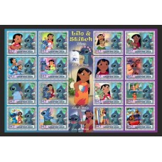 Stamps Cartoon Walt Disney Set 16 stamps