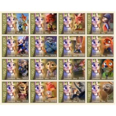 Stamps Cartoon Walt Disney Set 16 stamps