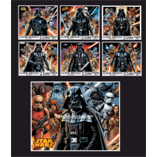 Stamps Cinema Star Wars Set 1block 6stamps