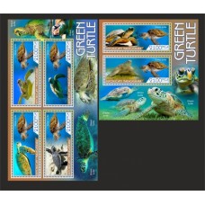 Stamps Fauna Sea Turtles Set 2 sheets Stamps Fauna Sea Turtles Set 2 sheets