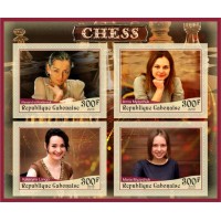 Stamps Chess Womans Set 8 sheets