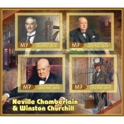 Stamps Winston Churchil and Neville Chamberlain