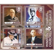 Stamps Winston Churchil and Charles de Gaulle