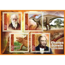 Stamps Charles Darwin Dinosaurs Set 8 sheets