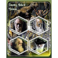 Stamps Charles Darwin Dinosaurs Set 8 sheets