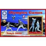 Stamps Summer Olympics 2020 in Tokyo Fencing