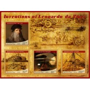 Stamps Art Leonardo da Vinci Invention Set 8 sheets