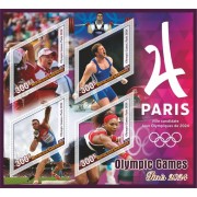 Stamps Olympic Games in Paris 2024 Tennis Athletics Rowing Set 8 sheets