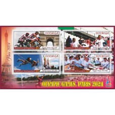Stamps Olympic Games in Paris 2024 Cycling Volleyball Athletics Rowing Set 8 sheets