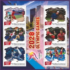 Stamps 2028 Summer Olympics Basketball, Handball, Table Tennis, Golf, Field hockey, Fencing, Baseball, Cycling  Set 10 sheets