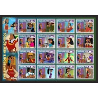 Stamps Cartoon Walt Disney Set 16 stamps