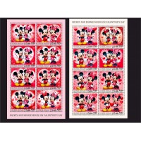 Stamps Cartoon Walt Disney Set 2 sheets