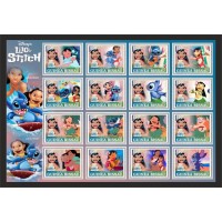 Stamps Cartoon Walt Disney Set 16 stamps